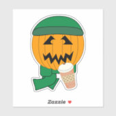Pompoen Hipster Jack-o-lantern Halloween Design Sticker (Vel)