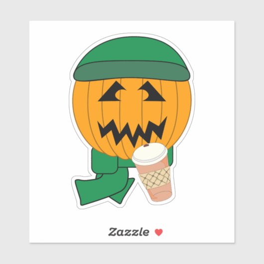 Pompoen Hipster Jack-o-lantern Halloween Ontwerp Sticker (Vel)