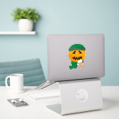 Pompoen Hipster Jack-o-lantern Halloween Ontwerp Sticker (Laptop op bureau)