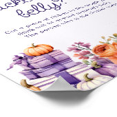 Pompoen Hoe groot is het Baby shower van mama Poster (Hoek)