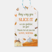 Pompoen, hoe je het ook snijdt Thanksgiving Cadeaulabel (Voorkant)