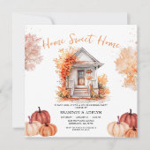 Pompoen Home Sweet Home Herfst Bloemen Kaart (Voorkant)