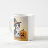 Pompoen hond Halloween leuk ontwerp Koffiemok (Voorkant links)