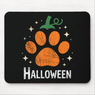 Pompoen Hond Kat Pootafdruk Halloween Huisdierlief Muismat