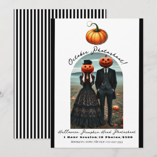 Pompoen Hoofd Halloween Herfst Fotografie Foto  Kaart