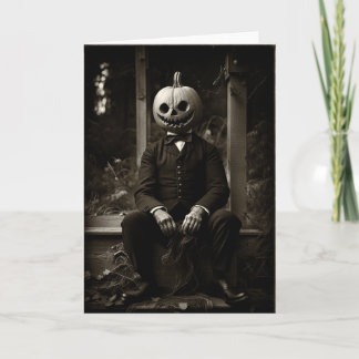 pompoen hoofd Halloween Kaart