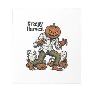 Pompoen Hoofd Monster Vintage Halloween T-shirt Notitieblok