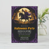 Pompoen Hoofd Ruiter Halloween Feest Uitnodiging (Staand voorkant)