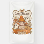 Pompoen-Hoogland Koe Geest Halloween Spandoek (Verticaal)