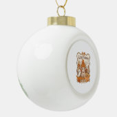 Pompoen-hoogland Koe Ghost Halloween Keramische Bal Ornament (Links)