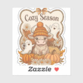 Pompoen-hoogland Koe Ghost Halloween Sticker (Vel)