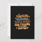 Pompoen Hooiritten Appelcider En Vallende Bladeren Kaart (Voorkant)
