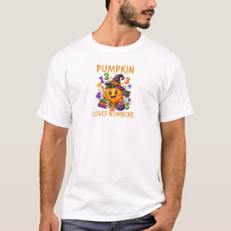 Pompoen Houdt Van Cijfers Wiskunde Docent Hallowee T-shirt