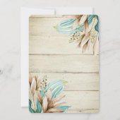 Pompoen, houten textuur, Boho Flowers Baby shower Kaart (Achterkant)