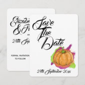 Pompoen Huwelijk Save The Date Kaart (Voorkant / Achterkant)