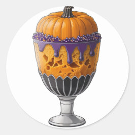 Pompoen IJs met strooisel Ronde Sticker