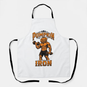 Pompoen IJzeren Vintage Bodybuilder Halloween Ontw Schort