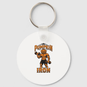 Pompoen IJzeren Vintage Bodybuilder Halloween Ontw Sleutelhanger