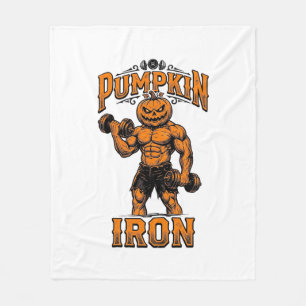 Pompoen IJzeren Vintage Lichaamgebouwde Halloween  Fleece Deken