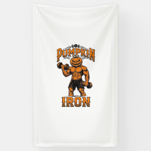 Pompoen IJzeren Vintage Lichaamgebouwde Halloween  Spandoek