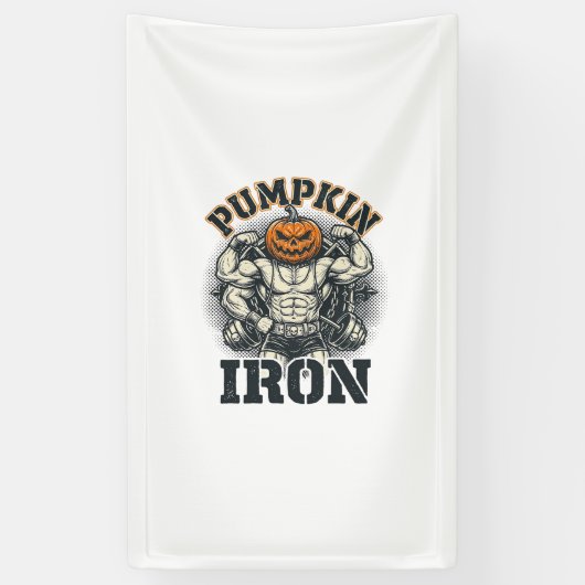 Pompoen IJzeren Vintage Lichaamstraining Halloween Spandoek (Verticaal)
