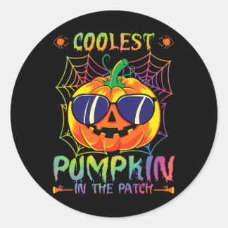Pompoen in de Patch Tie Dye Halloween Pumpkin Fal Ronde Sticker