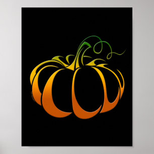 pompoen in de schaduw van de najaarse Herfst Poster