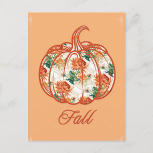 Pompoen in een Chrysantpatroon Briefkaart