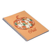 Pompoen in een Chrysantpatroon Notitieboek (Rechterzijde)