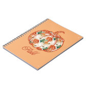 Pompoen in een Chrysantpatroon Notitieboek (Linkerzijde)