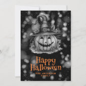 Pompoen in een Pet Spooky Halloween Kaart (Voorkant)