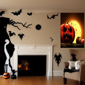 Pompoen in het maanlicht | AI Art Poster