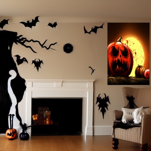 Pompoen in het maanlicht | AI Art Poster