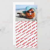 Pompoen in het strand feestdagenkaart (Voorkant / Achterkant)