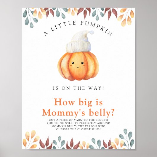 Pompoen in hoed Hoe groot is mama's buik spel Poster (Voorkant)