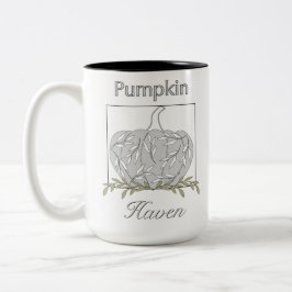 Pompoen in licht - Pompoen Haven Tweekleurige Koffiemok