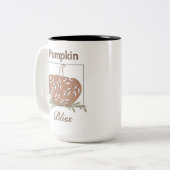 Pompoen in licht - Pumpkin Bliss Tweekleurige Koffiemok (Voorkant links)