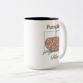Pompoen in licht - Pumpkin Bliss Tweekleurige Koffiemok (Voorkant rechts)