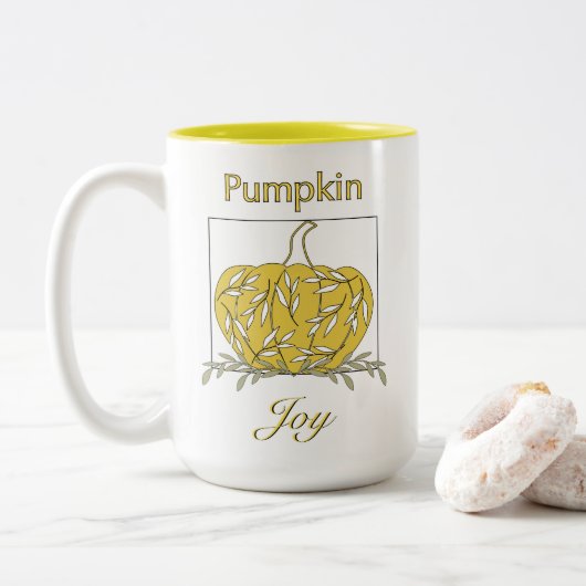 Pompoen in lichte koffie Mok - Pumpkin Joy (Met donut)