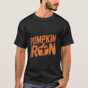 Pompoen Iron Halloween Gym Workout Geweldige Hallo T-shirt