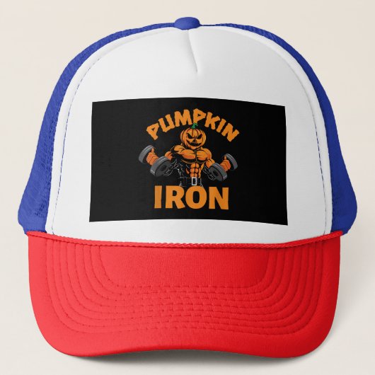 Pompoen Iron Halloween Gym Workout Opheffen Pun Fu Trucker Pet (Voorkant)