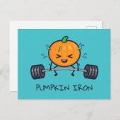 Pompoen Iron Pun Briefkaart (Voorkant / Achterkant)