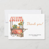 Pompoen is onderweg Baby shower Dank u Bedankkaart (Voorkant)
