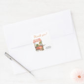 Pompoen is onderweg Baby shower Dank u Vierkante Sticker (Envelop)