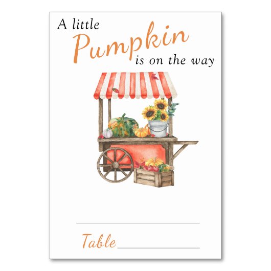 Pompoen is onderweg Welkom Baby shower Kaart (Voorkant)