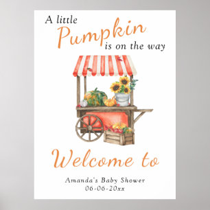 Pompoen is onderweg Welkom Baby shower Poster
