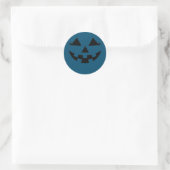 Pompoen Jack O Lantaarn met meisje Eyelashes Ronde Sticker (Tas)