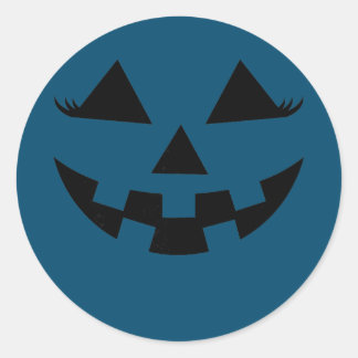 Pompoen Jack O Lantaarn met meisje Eyelashes Ronde Sticker