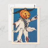 Pompoen Jack O lantaarn vogelverschrikker kraai Briefkaart (Voorkant / Achterkant)