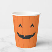 Pompoen Jack o Lantern Face Oranje Black Papieren Bekers (Achterkant)